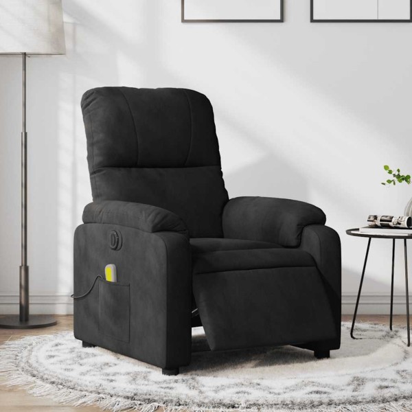 Electric massage chair, black, microfiber fabric