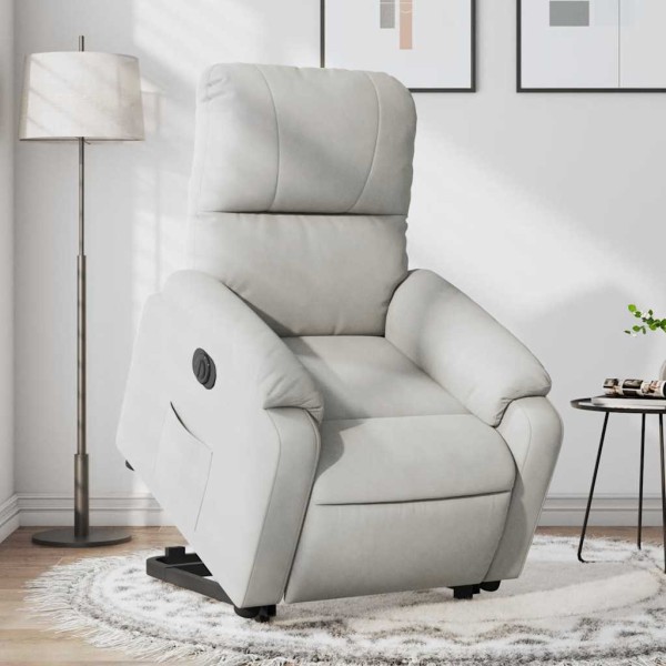 Stand-up electric chair, gray, microfiber fabric