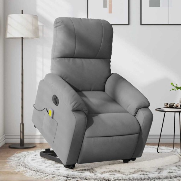 Standing massage chair, gray, microfiber fabric