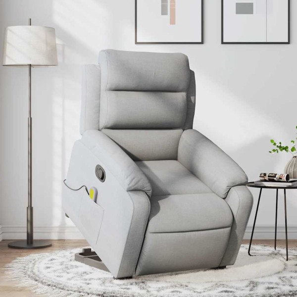 Standing massage chair, light gray, fabric