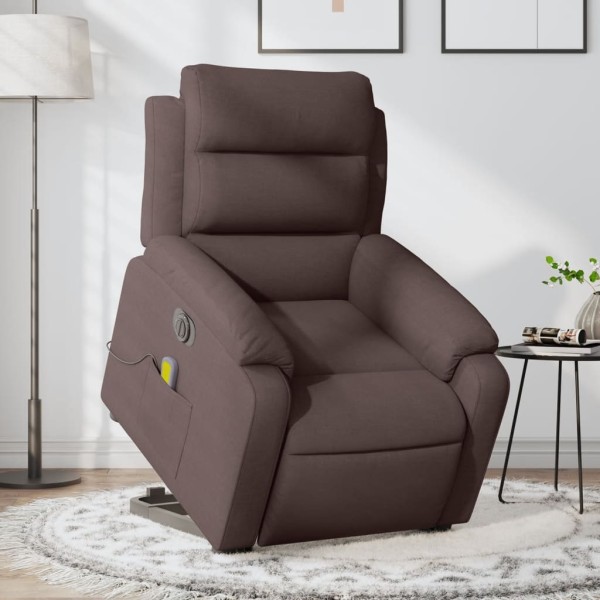 Standing massage chair, dark brown, fabric