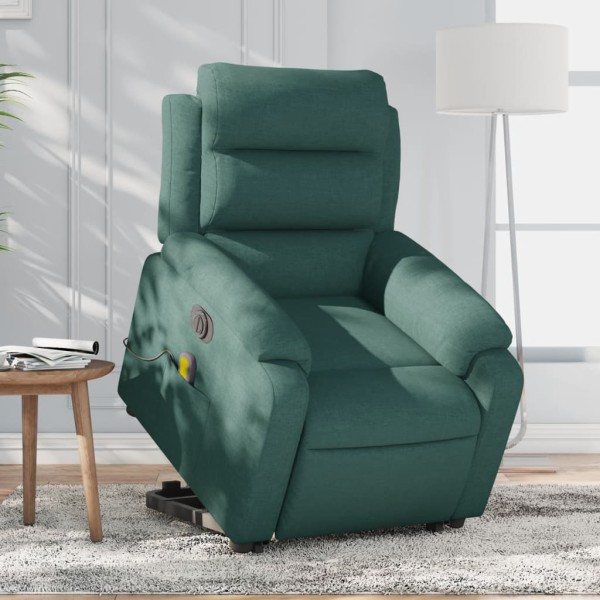 Standing massage chair, dark green, fabric