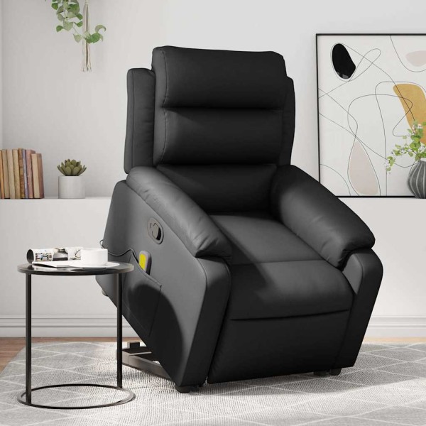 Standing massage chair, black, artificial leather