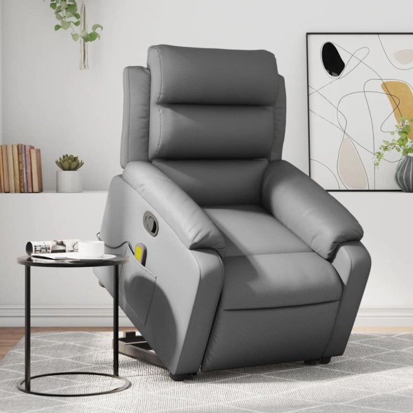 Standing massage chair, gray, artificial leather