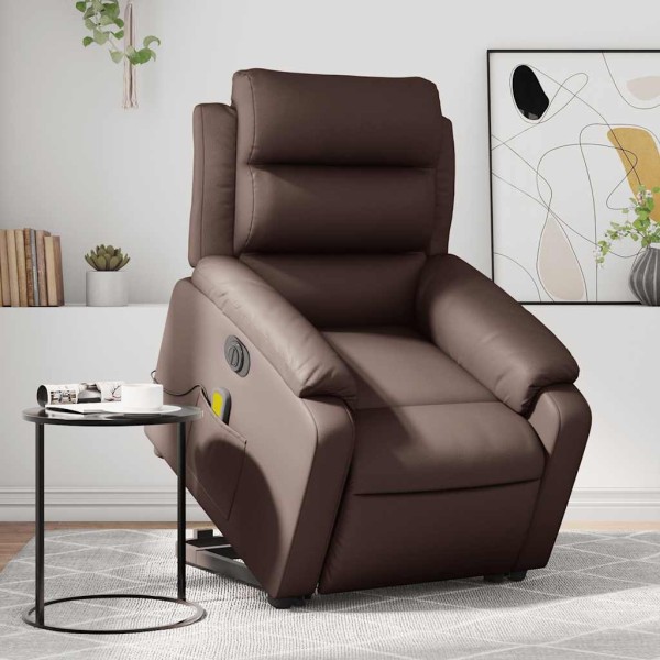 Standing massage chair, brown, artificial leather