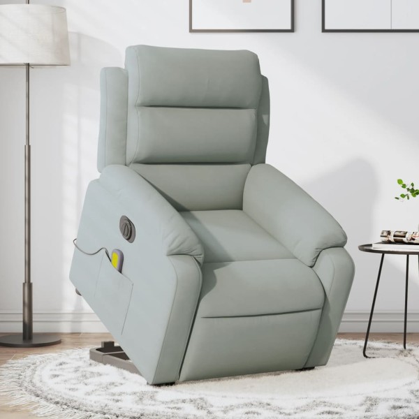Standing massage chair, light gray, velvet