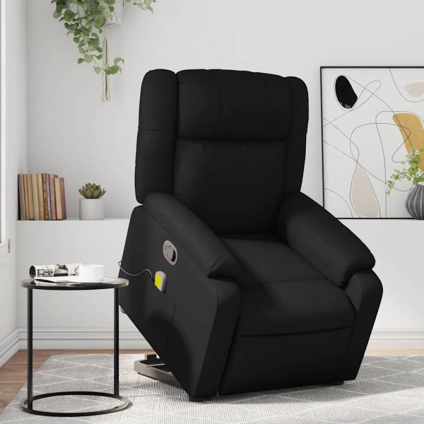 Standing massage chair, black, artificial leather