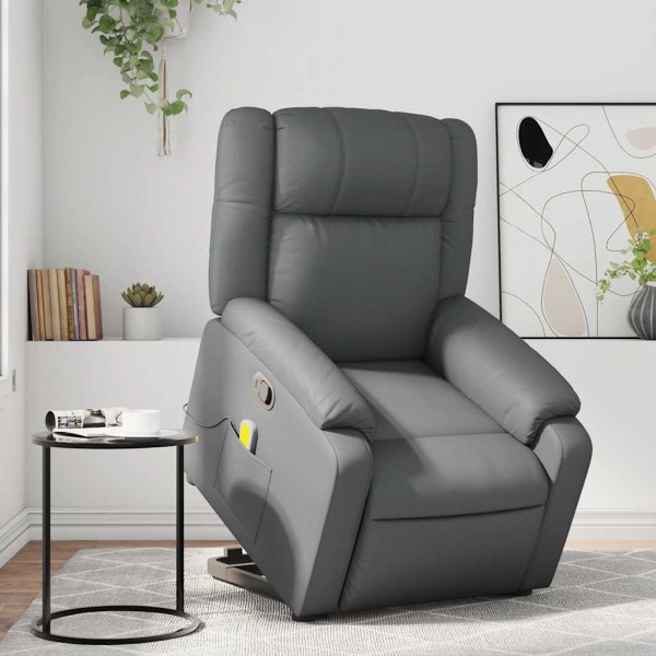 Standing massage chair, gray, artificial leather