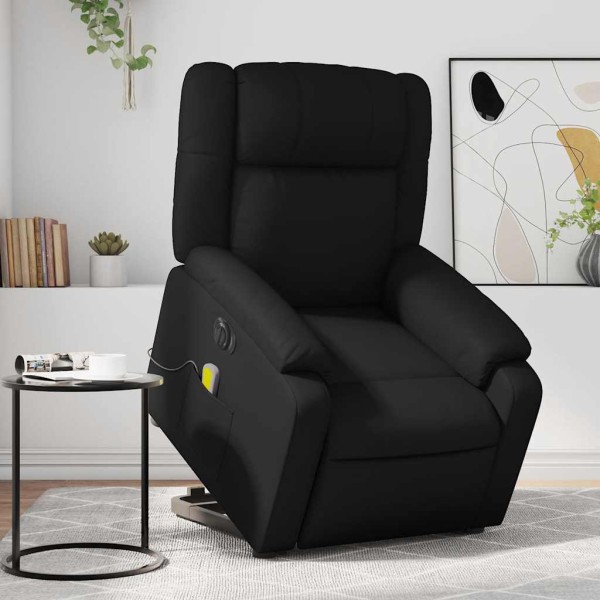 Standing massage chair, black, artificial leather