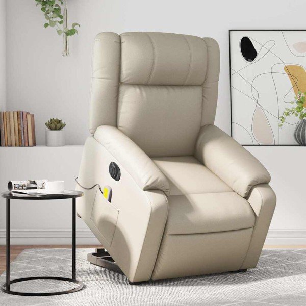 Standing massage chair, cream, artificial leather