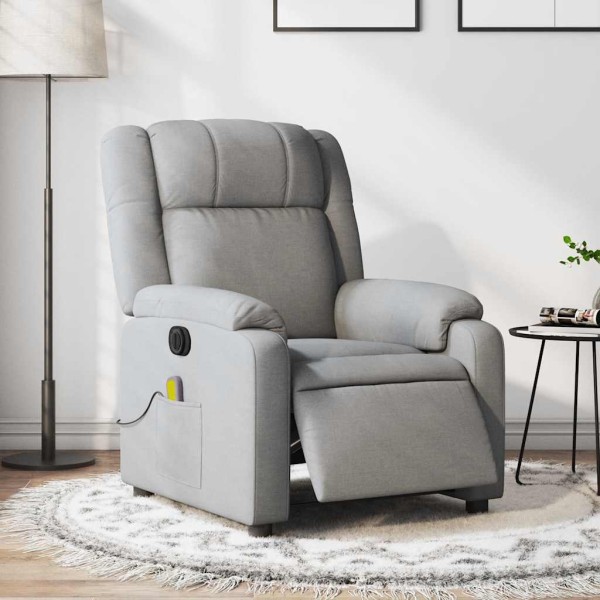 Electric massage chair, light gray, fabric