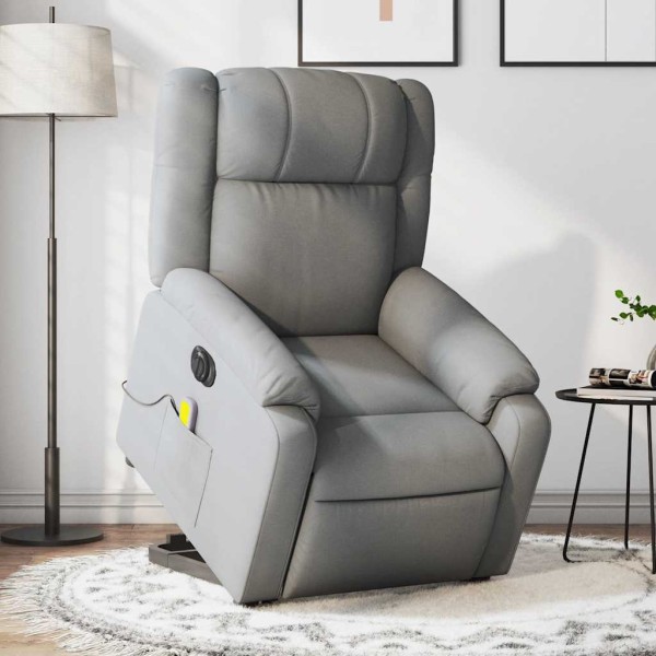Standing massage chair, light gray, fabric