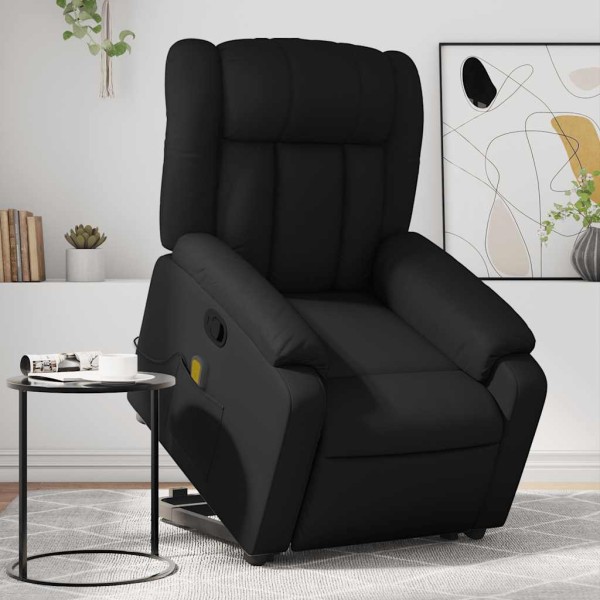 Standing massage chair, black, artificial leather