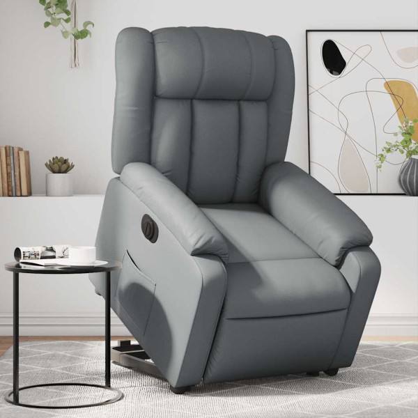 Standing electric chair, gray, artificial leather