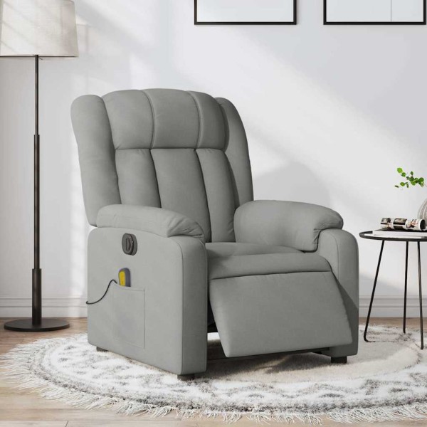 Electric massage chair, light gray, fabric