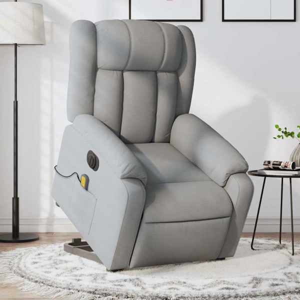 Standing massage chair, light gray, fabric
