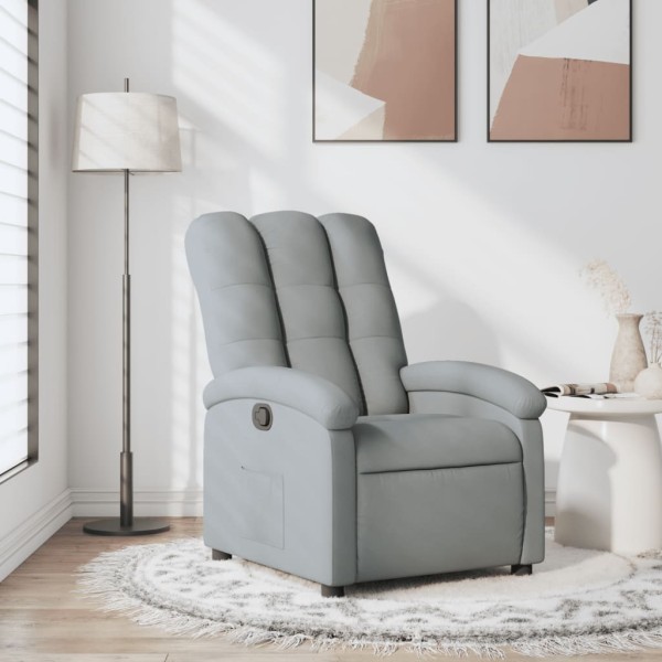 Reclining chair, light gray, fabric