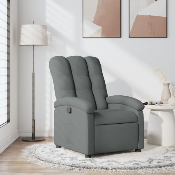 Reclining chair, dark gray, fabric