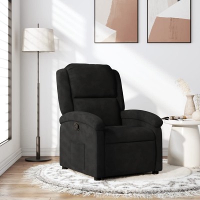 Reclining chair, black velvet