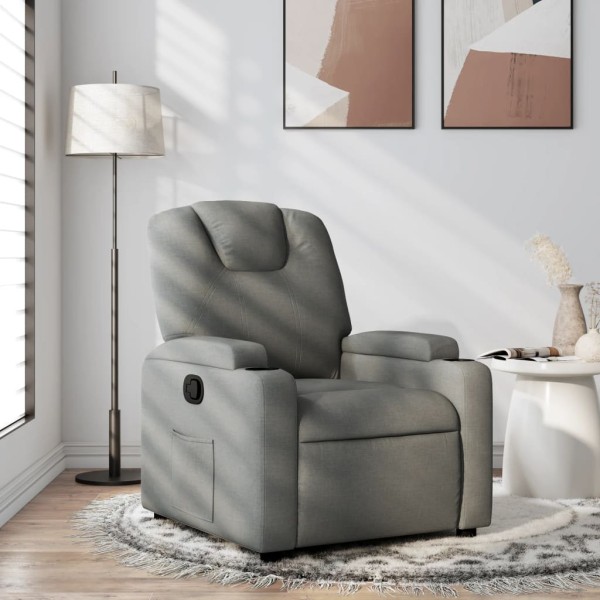 Reclining chair, dark gray, fabric