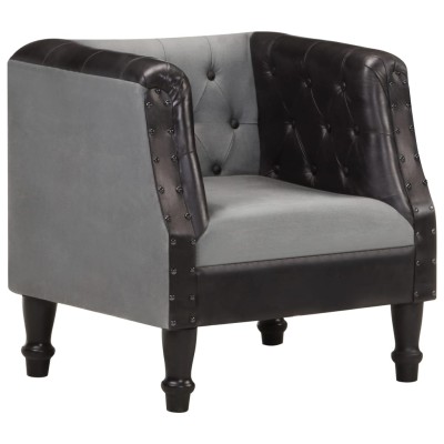 Armchair, black, genuine...