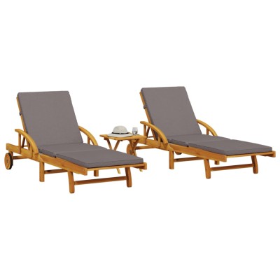 Sunbeds with table, 2 pcs.,...