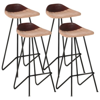 Bar stools, 4 pcs., brown...