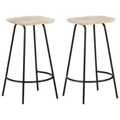 Bar stools, 2 pcs., solid...