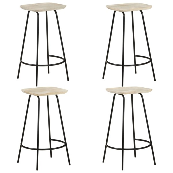 Bar stools, 4 pcs., solid mango wood