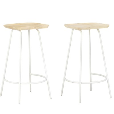 Bar stools, 2 pcs., solid...