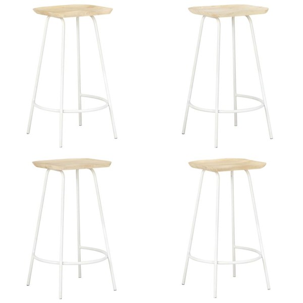 Bar stools, 4 pcs., solid mango wood