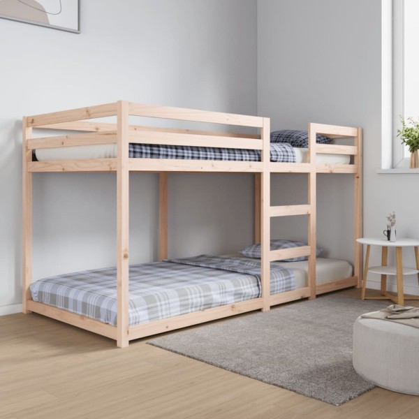 Bunk bed without mattress, 90x200cm, solid pine wood