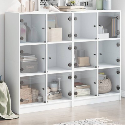 Bookcase with doors, white,...