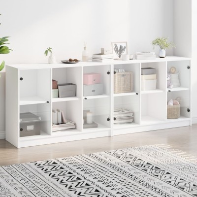 Bookcase with doors, white,...