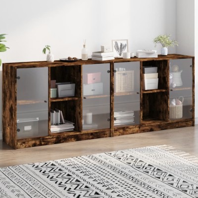 Bookcase with doors, smoky...