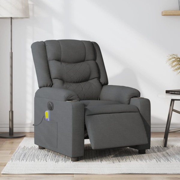 Electric massage chair, dark gray, fabric