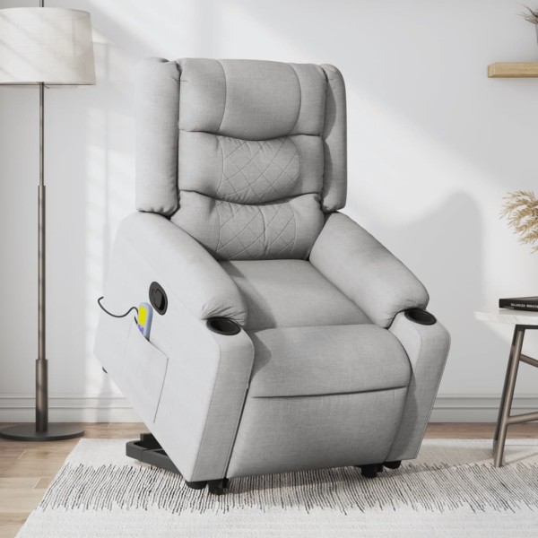 Standing massage chair, light gray, fabric