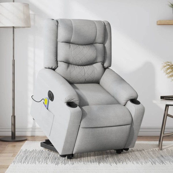 Standing massage chair, light gray, fabric