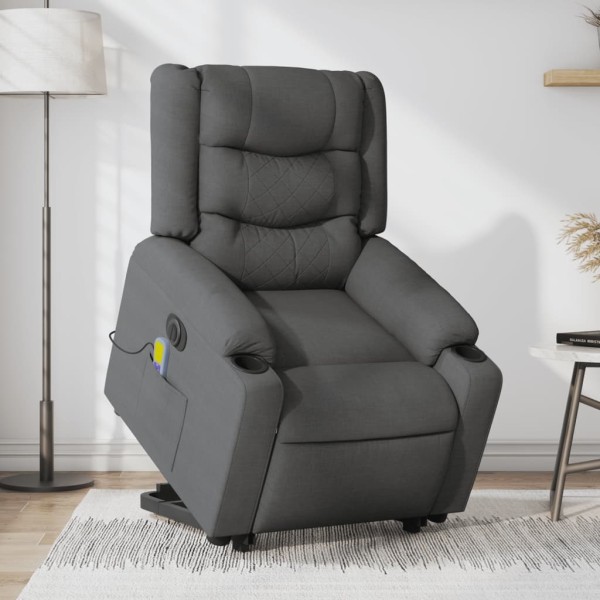 Standing massage chair, dark gray, fabric