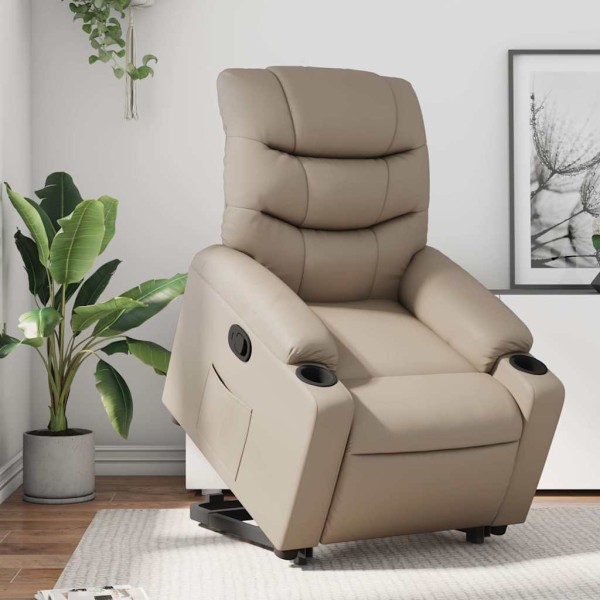 Stand-up recliner, cappuccino, artificial leather