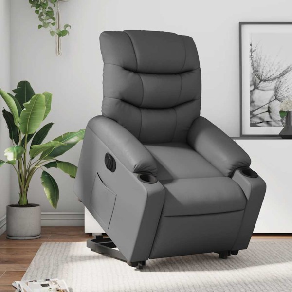 Standing electric chair, gray, artificial leather