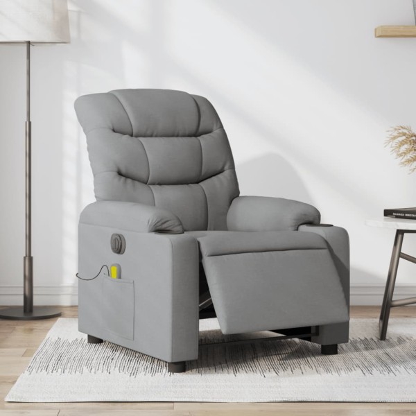 Electric massage chair, light gray, fabric