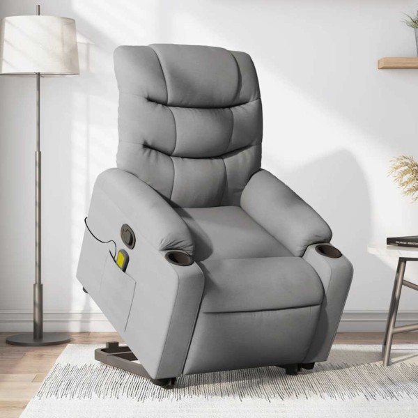 Standing massage chair, light gray, fabric