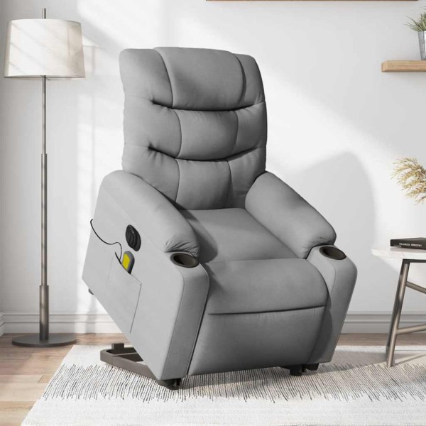 Standing massage chair, light gray, fabric