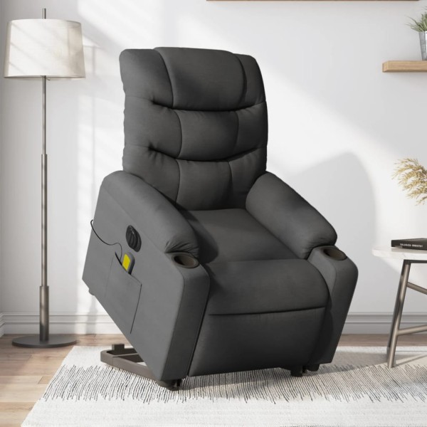 Standing massage chair, dark gray, fabric