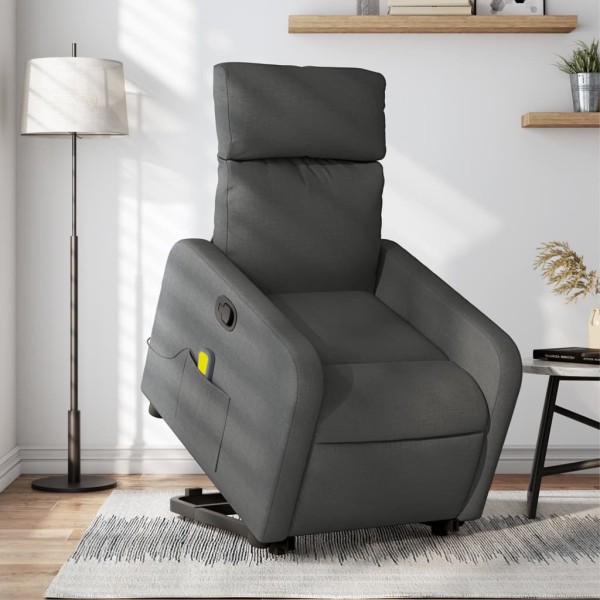 Standing massage chair, dark gray, fabric