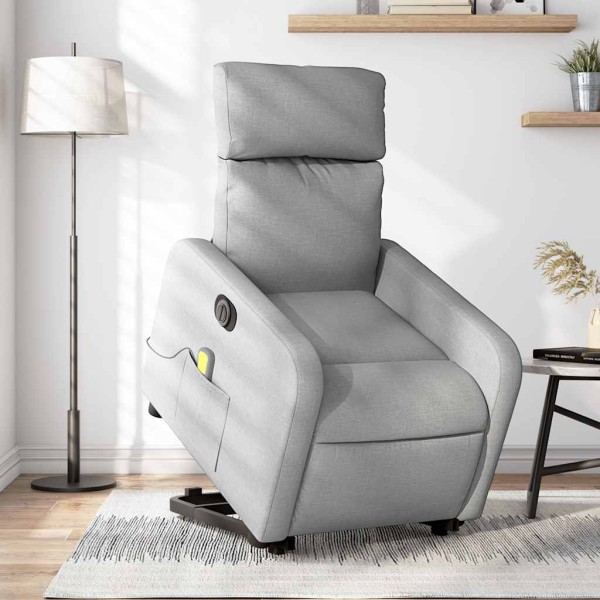 Standing massage chair, light gray, fabric