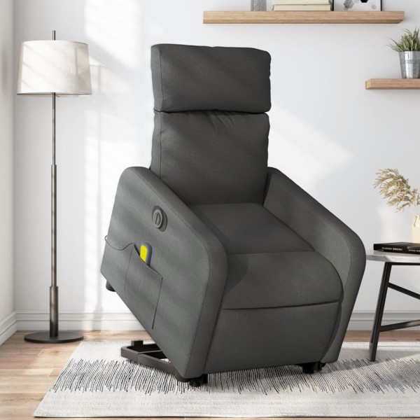 Standing massage chair, dark gray, fabric