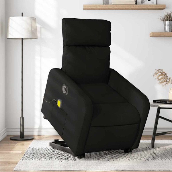 Stand-up electric massage chair, black, fabric