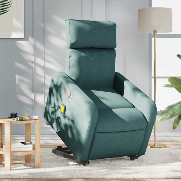 Standing massage chair, dark green, fabric